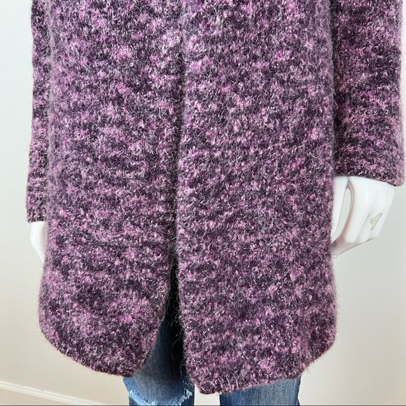 Laura Ashley Womens Sweater Size XL Purple Boucle Knit Long One Button Cardigan - Picture 6 of 16